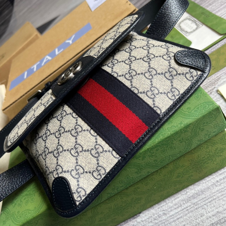 Ophidia belt bag Beige and blue GG Supreme canvas - GB034