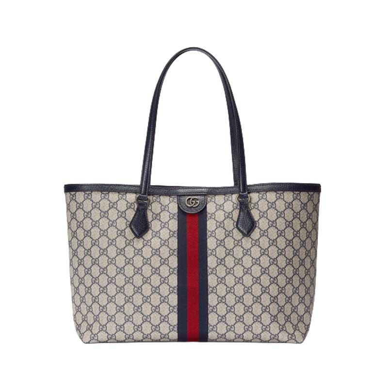 Ophidia medium GG tote Beige and blue - GB043
