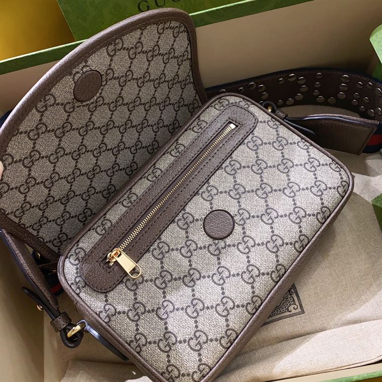 Ophidia mini GG shoulder bag Beige and ebony - GB051