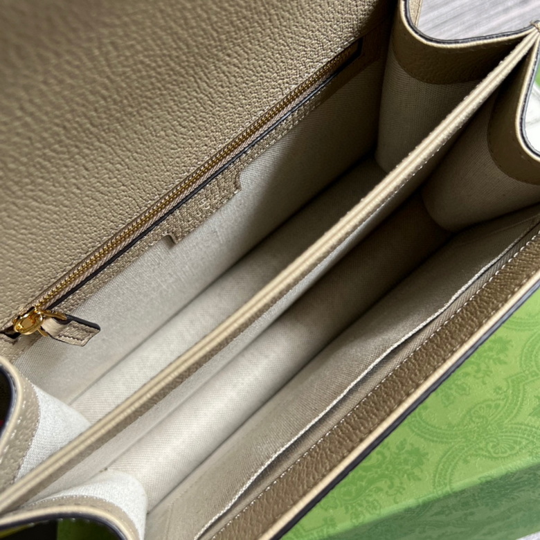 Ophidia small GG top handle bag Beige and white - GB055