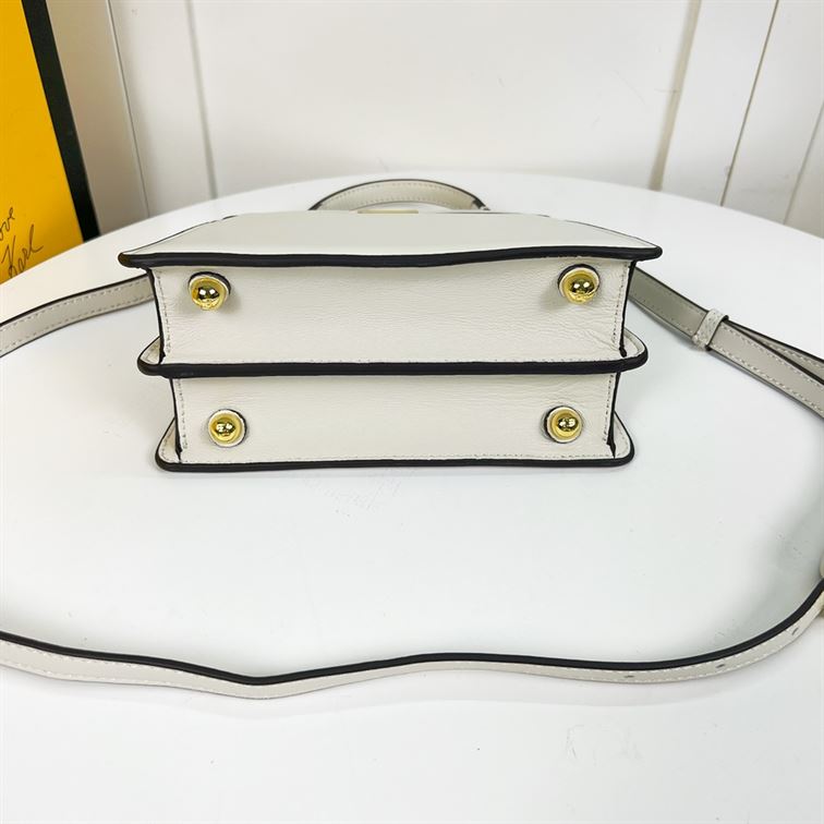 Peekaboo ISeeU Petite White padded nappa leather bag - FB022