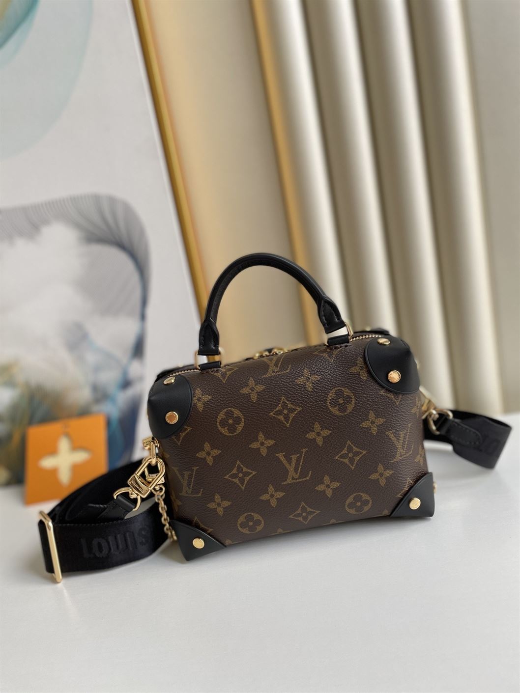 Petite Malle Souple handbag Monogram canvas Black - LB018