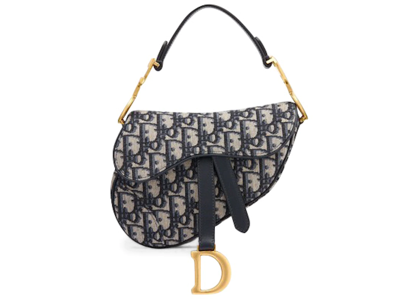 Saddle bag with Strap blue Dior Oblique jacquard - DB002