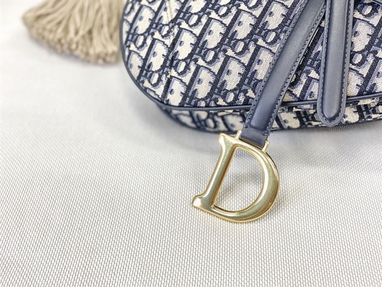 Saddle bag with Strap blue Dior Oblique jacquard - DB002