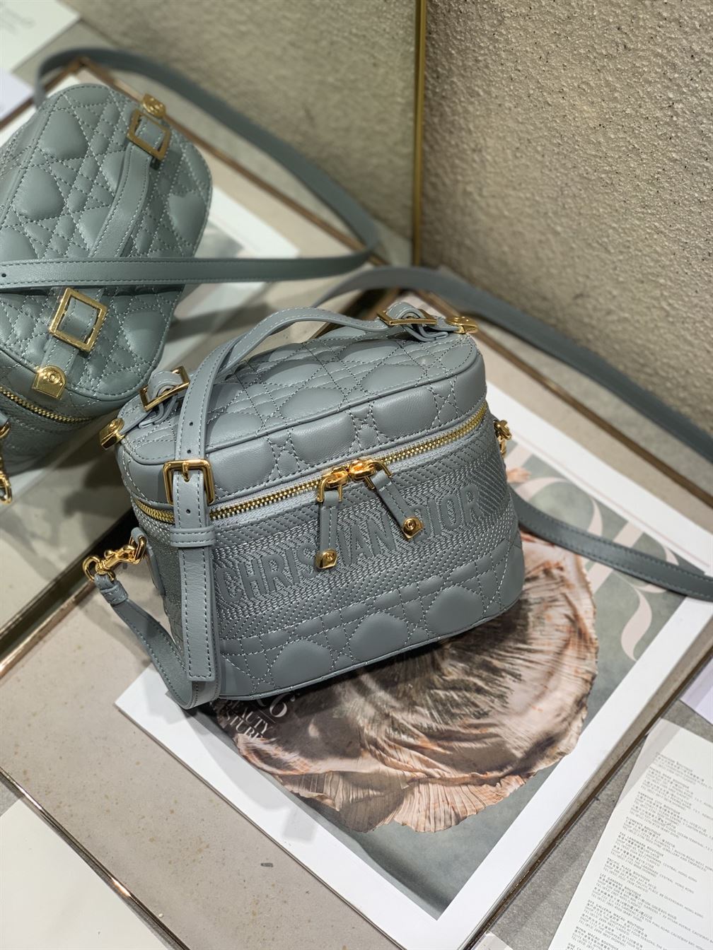 Small DiorTravel vanity case Gray Lambskin - DB007