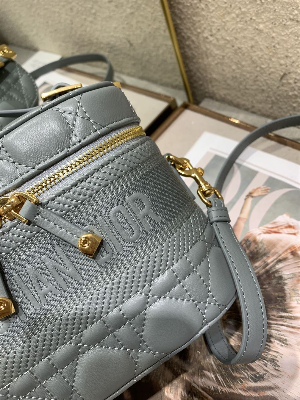 Small DiorTravel vanity case Gray Lambskin - DB007