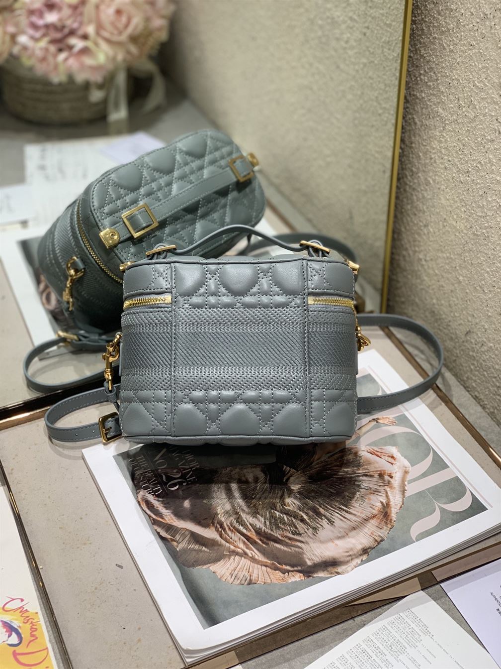 Small DiorTravel vanity case Gray Lambskin - DB007