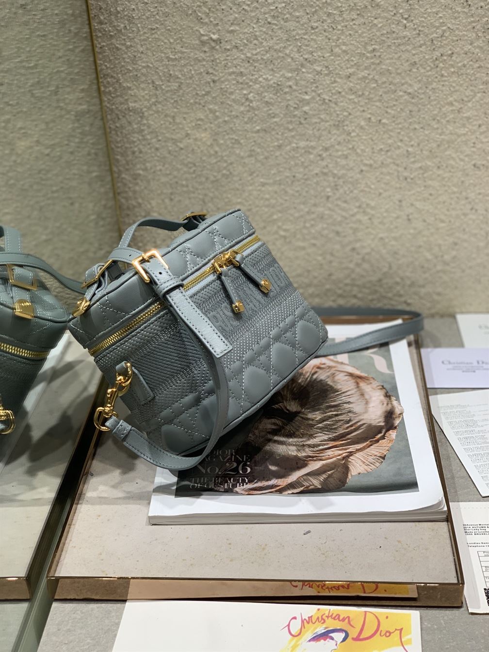 Small DiorTravel vanity case Gray Lambskin - DB007