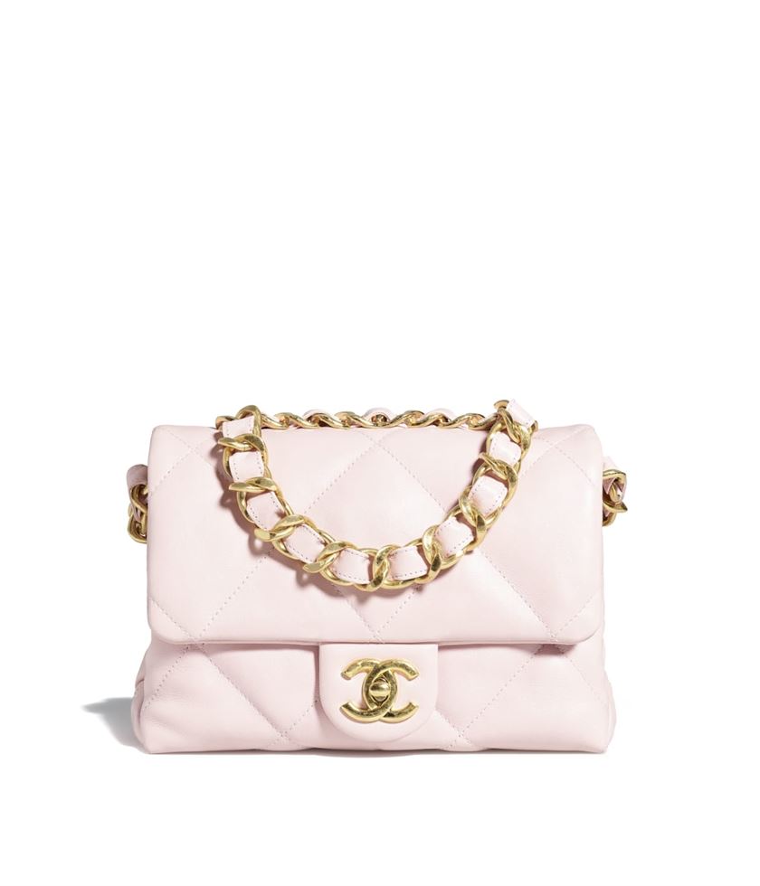 Small Flap Bag Lambskin & Gold-Tone Metal Light Pink - CB012