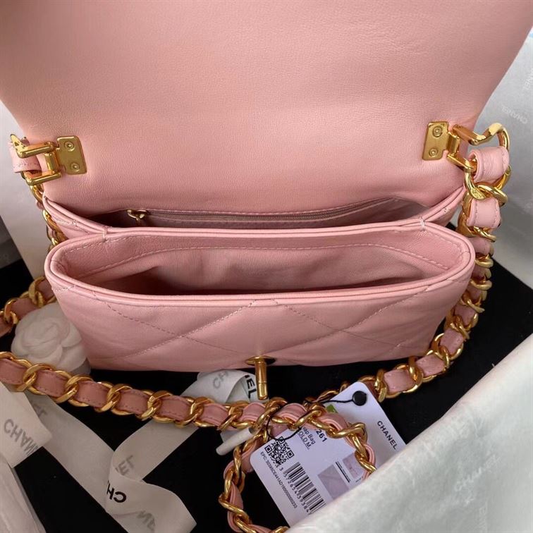 Small Flap Bag Lambskin & Gold-Tone Metal Light Pink - CB012