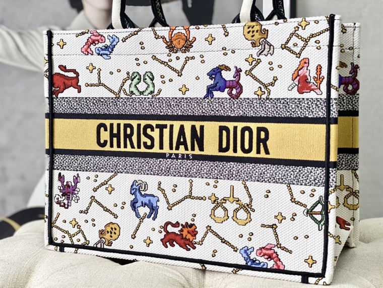 Dior Book Tote latte multicolor Dior Pixel Zodiac - DB005