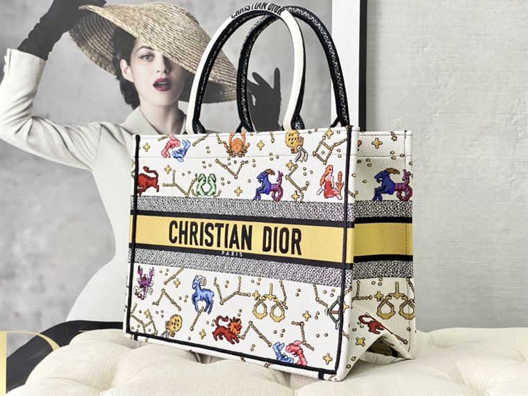 Dior Book Tote latte multicolor Dior Pixel Zodiac - DB005