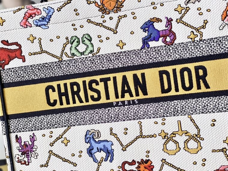 Dior Book Tote latte multicolor Dior Pixel Zodiac - DB005