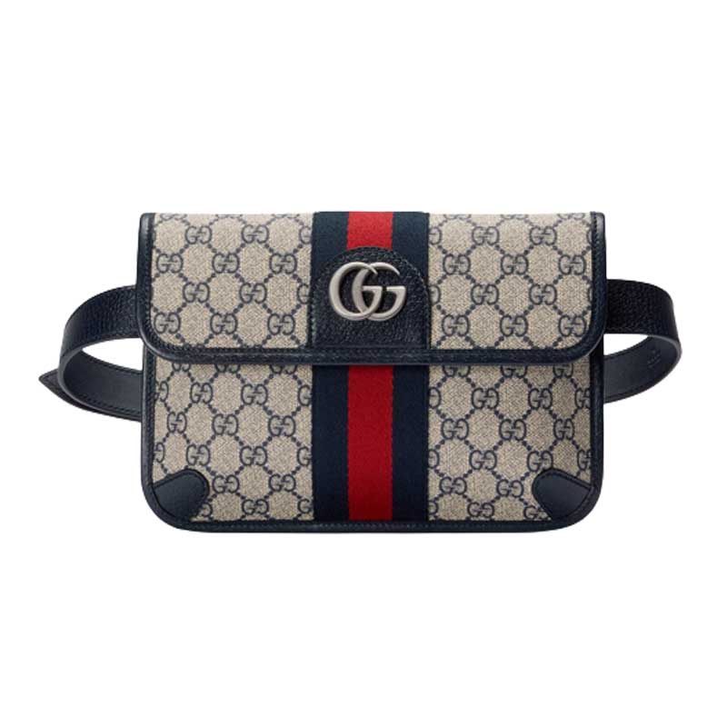 Ophidia belt bag Beige and blue GG Supreme canvas - GB034