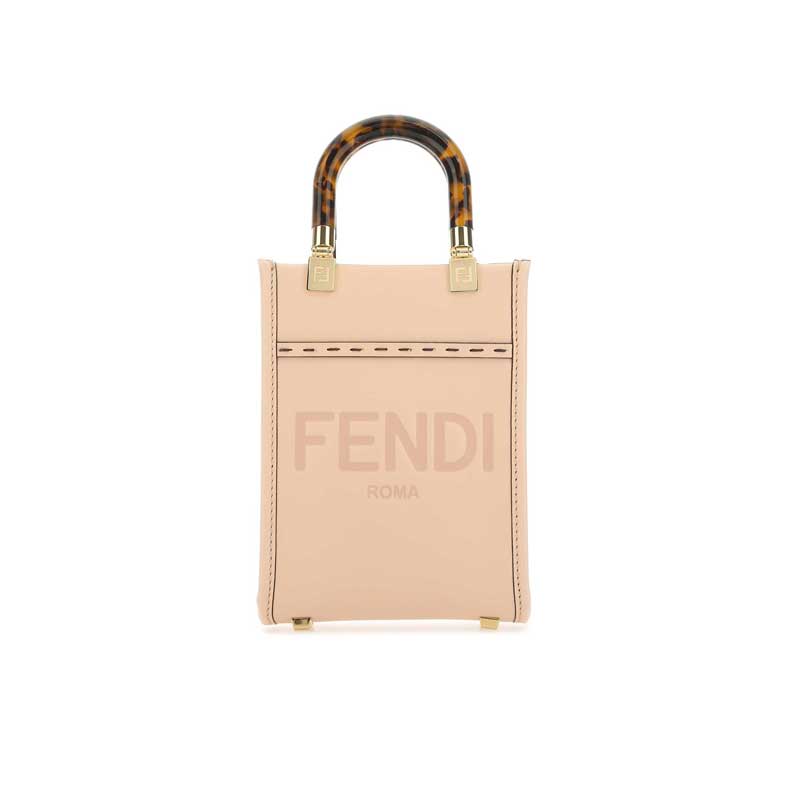 Mini Sunshine Shopper Bag Pale pink leather - FB005