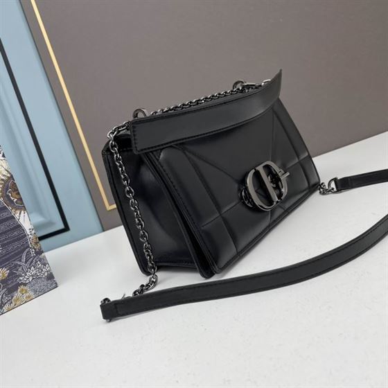 30 Montaigne Chain Bag with Handle Black Maxicannage Lambskin - DB037