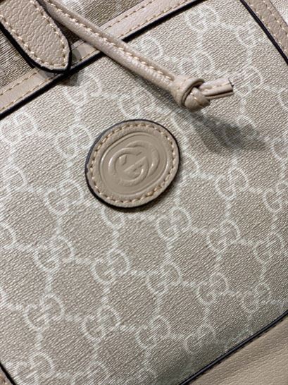 Backpack with Interlocking G Beige and white - GB070