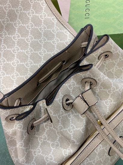 Backpack with Interlocking G Beige and white - GB070