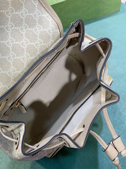 Backpack with Interlocking G Beige and white - GB070