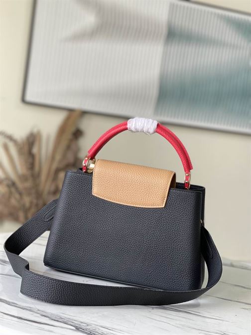 Capucines MM handbag Black Arizona Beige Ruby Red - LB036