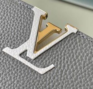 Capucines MM handbag Steeple Gray Greige Taurillon leather - LB039