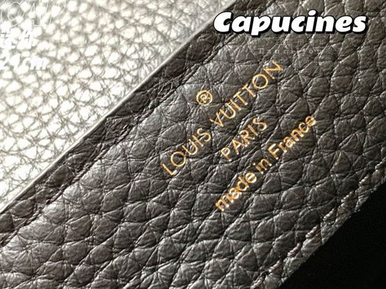 Capucines Mini handbag Black Taurillon leather Monogram Flowers - LB037