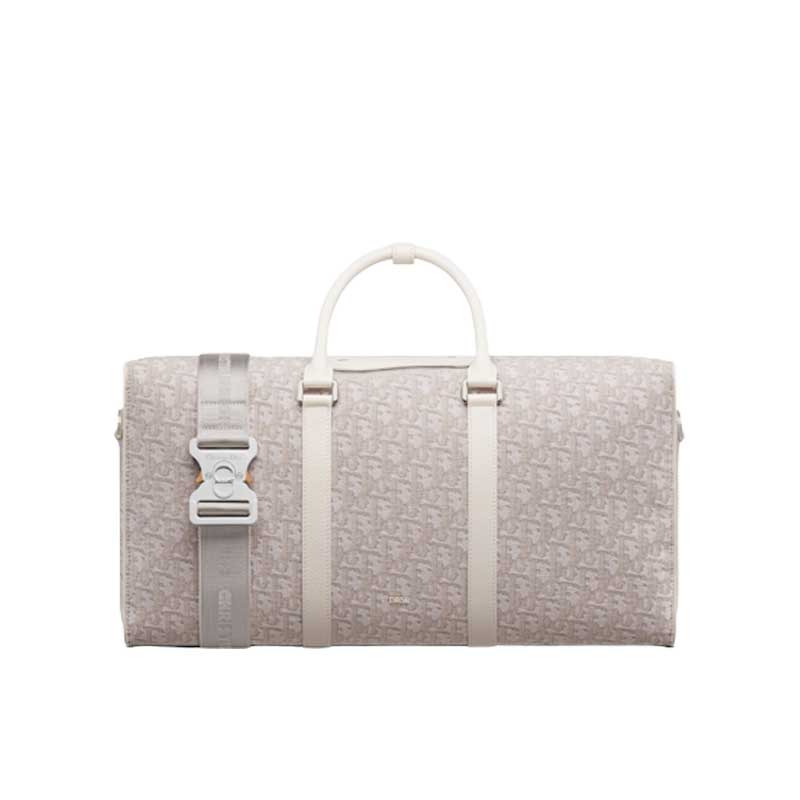 Dior Lingot 50 Duffle bag Cream Dior Oblique Jacquard - DB047