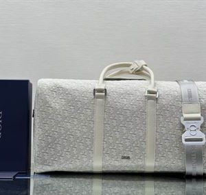 Dior Lingot 50 Duffle bag Cream Dior Oblique Jacquard - DB047