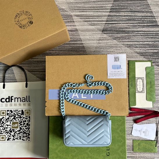 GG Marmont belt bag Pale blue leather - GB072