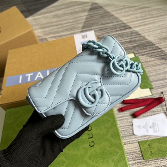 GG Marmont belt bag Pale blue leather - GB072