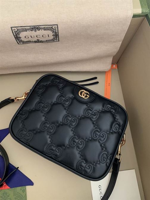 GG Matelassé small bag Black leather - GB078