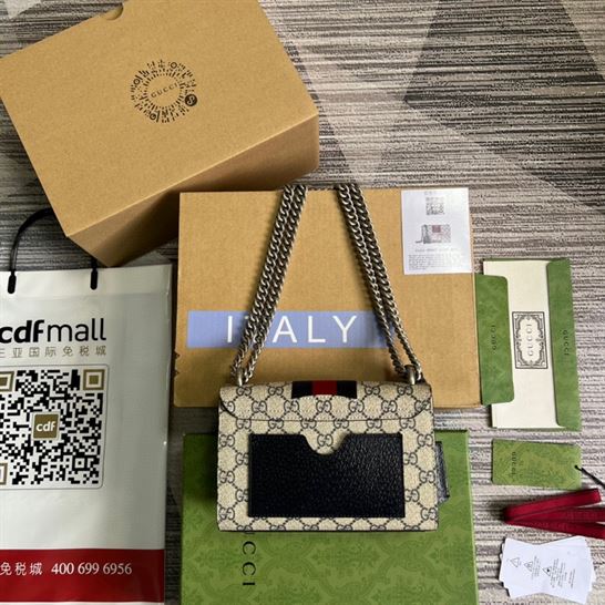 GG Padlock small shoulder bag Beige and blue GG Supreme canvas - GB083