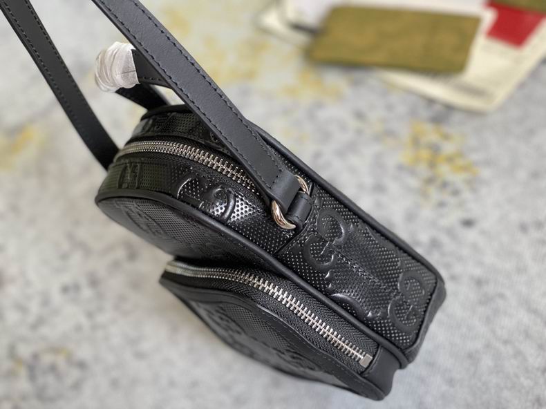 GG embossed mini bag black leather - GB066