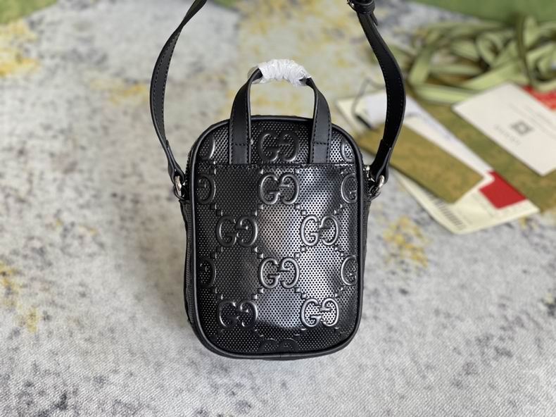 GG embossed mini bag black leather - GB066