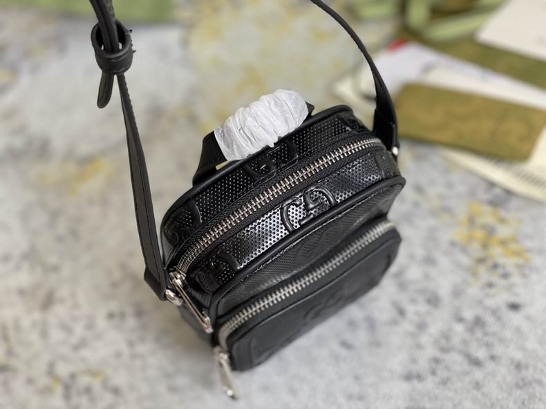 GG embossed mini bag black leather - GB066