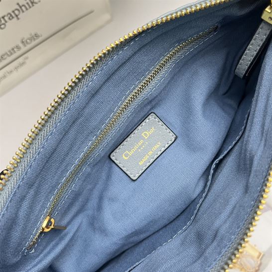 Large Dior Caro Daily pouch Cloud Blue - DB042