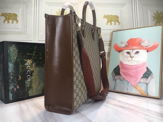 Medium tote with Interlocking G Beige and ebony - GB074