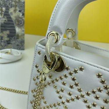 Mini Lady Dior Bag Latte Lucky Star Cannage Lambskin - DB035