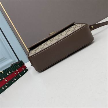 Ophidia GG mini shoulder bag Beige and ebony GG Supreme canvas - GB077