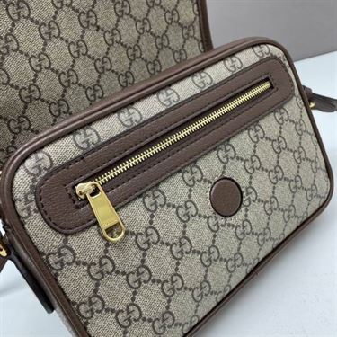 Ophidia GG mini shoulder bag Beige and ebony GG Supreme canvas - GB077