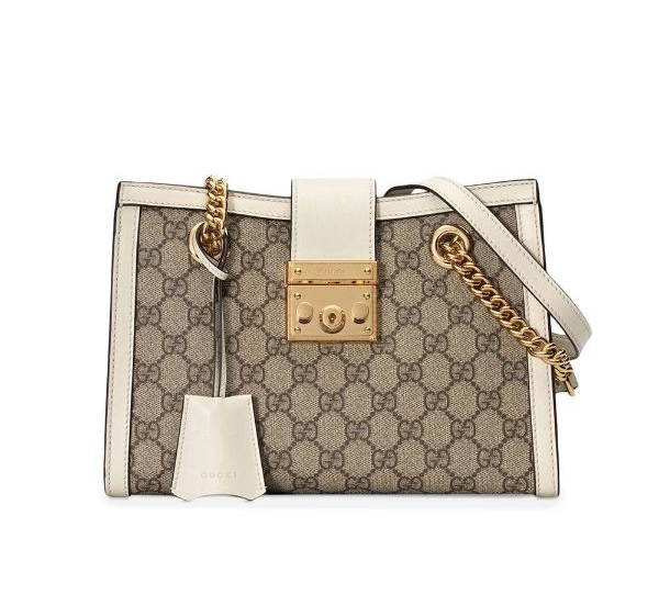 Padlock GG small shoulder bag Beige/ebony white leather detail - GB082