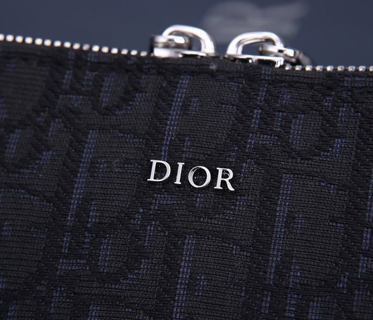 Pouch with shoulder strap Black Dior Oblique Jacquard - DB027
