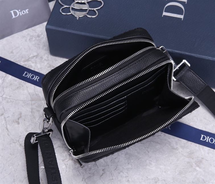 Pouch with shoulder strap Black Dior Oblique Jacquard - DB027