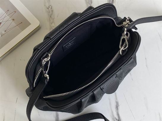 Scala mini pouch Black Mahina perforated calf leather - LB045