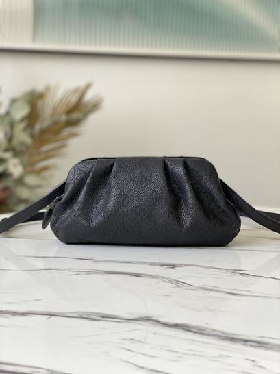 Scala mini pouch Black Mahina perforated calf leather - LB045