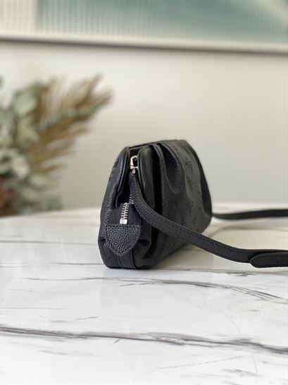 Scala mini pouch Black Mahina perforated calf leather - LB045