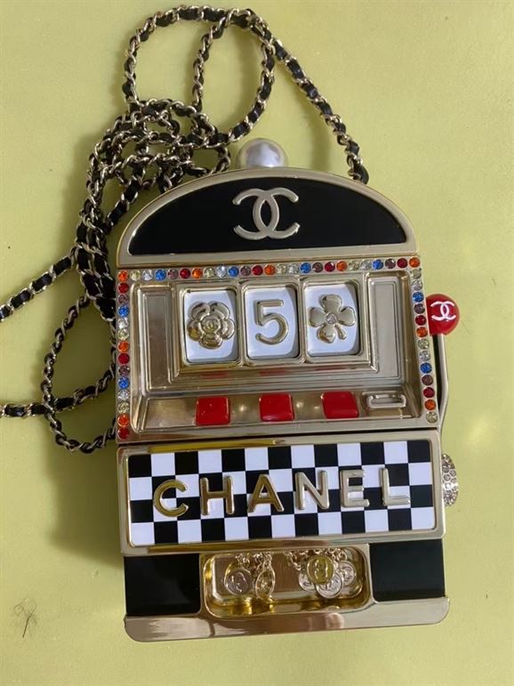Slot Machine Minaudiere Black, Gold, White & Red - CB025