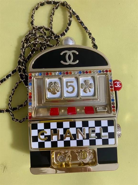 Slot Machine Minaudiere Black, Gold, White & Red - CB025