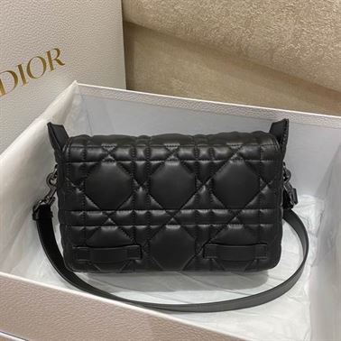 Small DiorCamp Bag Black Macrocannage Calfskin - DB031