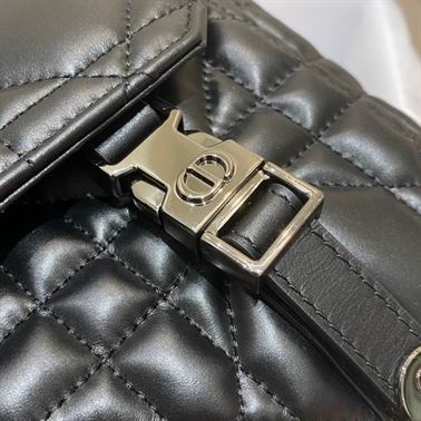 Small DiorCamp Bag Black Macrocannage Calfskin - DB031